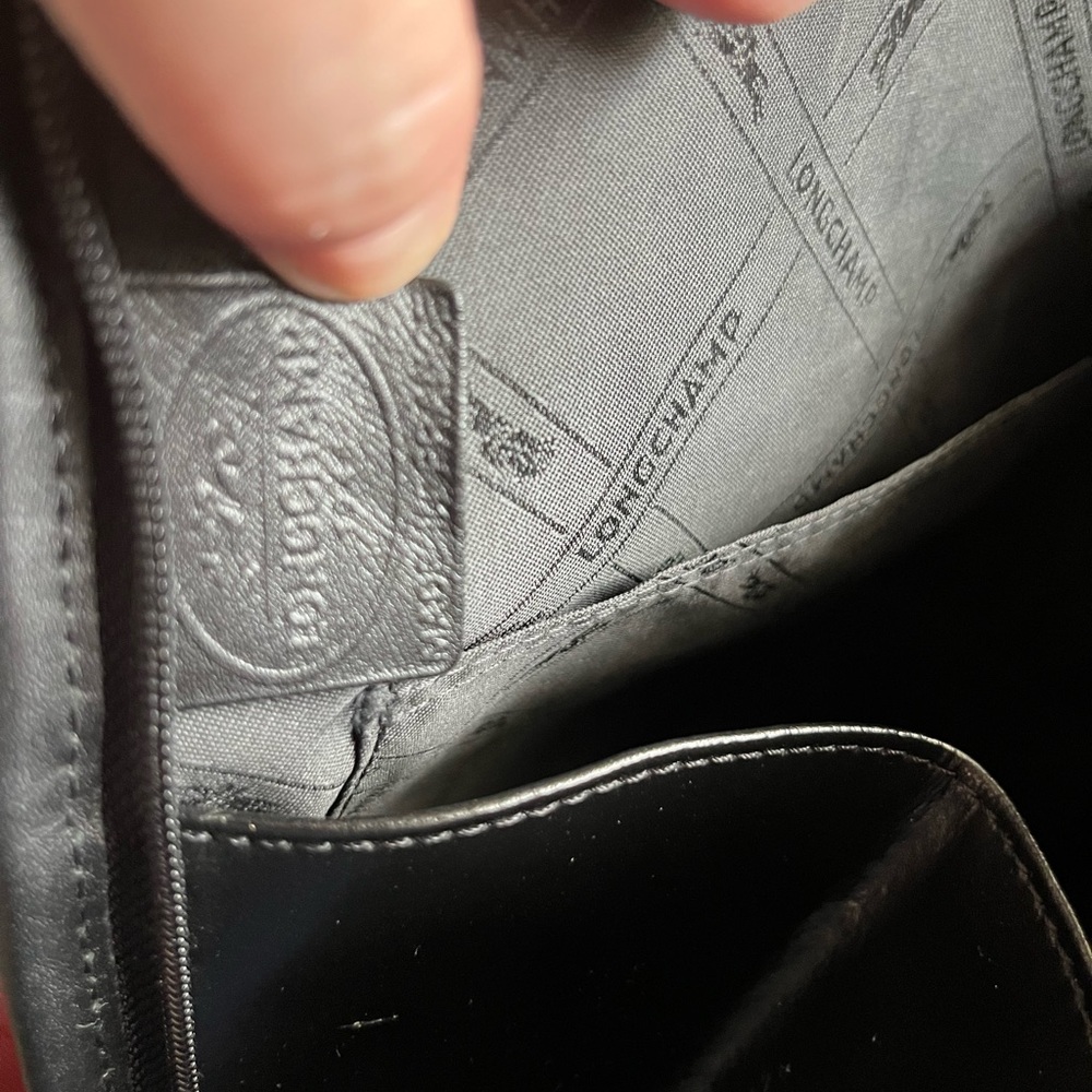 EUC Longchamp Roseau Black Leather Shoulder Bag *Certified Authentic* - Picture 8 of 11